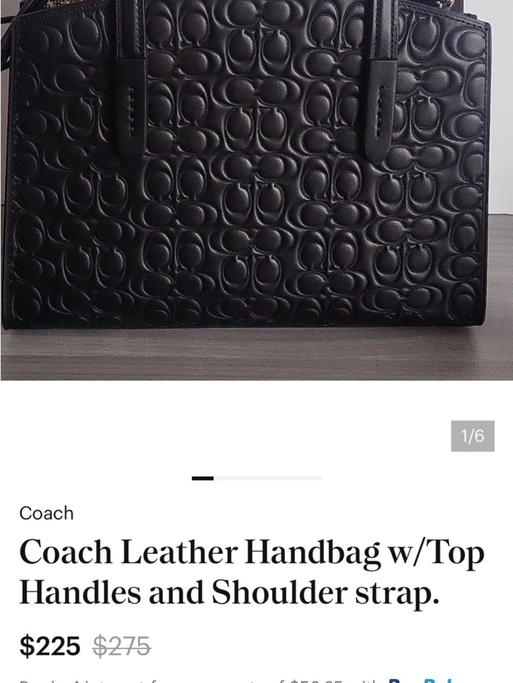 Coach Charlie carry  all Black Embossed leather with branded  Dust Bag - Picture 12 of 12